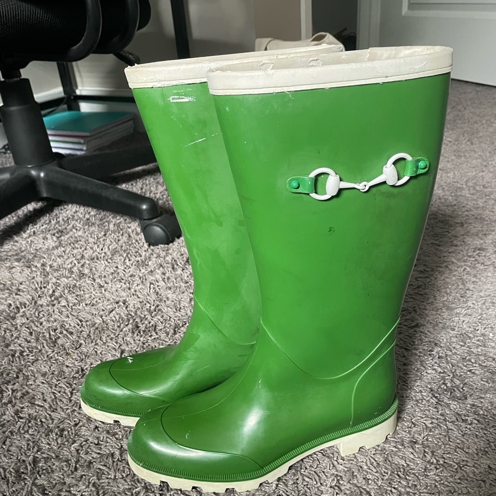 Green Gucci Rain Boots Size 36 Womens